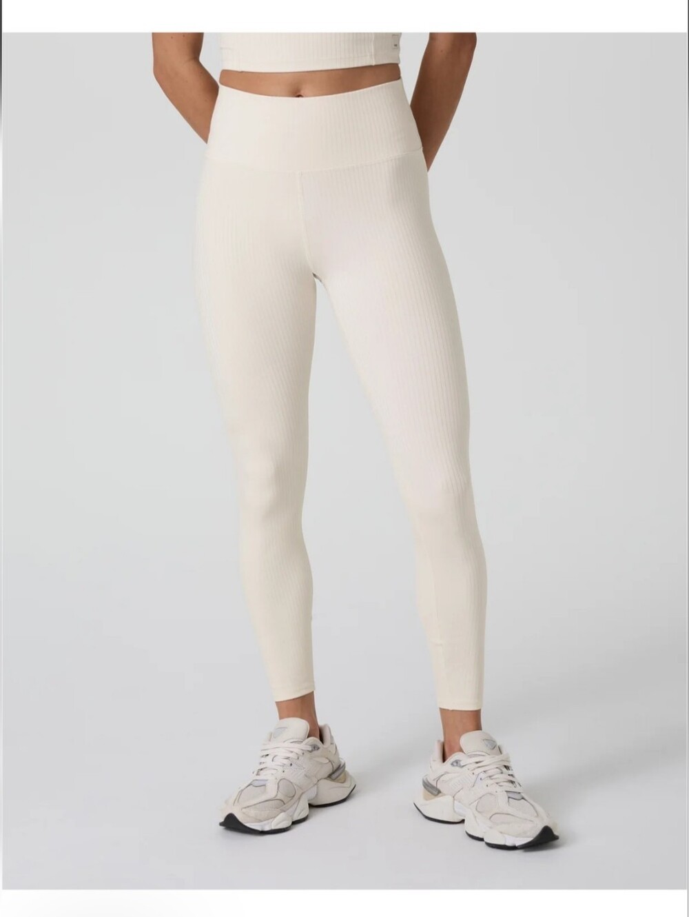 Vuori Inversion Rib Legging Marshmallow Size Large NWT